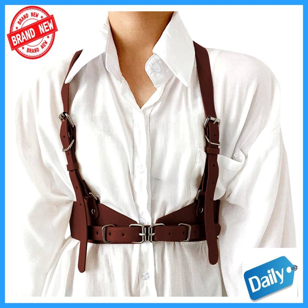 PU Leather Harness Belt Adjustable Punk Fashion Accessory for Women